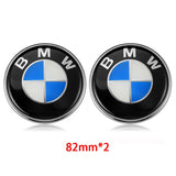 2PCS BMW Logo X1 X3 X5 X6 1 3 5 7 Series 82mm Car Front Hood Sticker 82mm Auto Trunk Emblem Rear Badge Decal