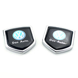 2PCS VW Metal Car Rear Sticker Shield Trunk Emblem Badge Decal
