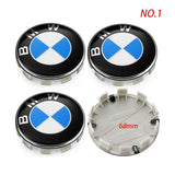 4PCS 56mm 60mm 68mm BMW Logo X1 X3 X5 X6 1 2 5 7 Series Car Center Wheel Cover Hub Decal Badge