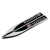2pcs Toyota TRD Logo Metal Car Side Fender Sticker Emblem Badge Decal Decoration
