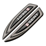 2pcs SEAT Cupra FR Logo Metal Car Side Fender Emblem Sticker Decal