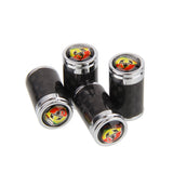 4pcs/set Abarth Logo Carbon Fiber Car Air Valve Stem Cap Auto Tyre Valve Covers