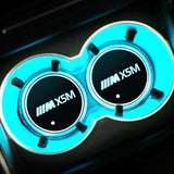 2pcs BMW M Power M3 M5 X1 X2 X3 X4 X5 X6 Logo Car Water Coasters 7-color LED Light Cup Mat Holder