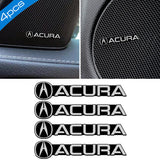 4pcs/set Acura Metal Car Stereo Sticker Auto Audio Emblem Decal