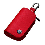 BMW Leather Car Logo Keychain Cover Case Key Bag