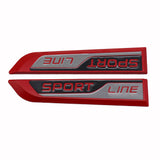 2pcs/set Skoda Sport Line Metal Car Fender Side Sticker Emblem Badge Decal