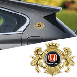 Honda Double Lion Metal Car Rear Sticker Auto Window Emblem Badge Decal