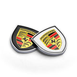 2pcs 39x39mm Porsche Shield Metal Car Window Sticker Emblem Badge Decal