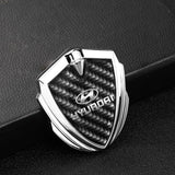 Hyundai Shield Carbon Fiber Car Side Window Sticker Emblem Badge Decal