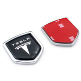 2PCS Tesla Metal Car Rear Sticker Shield Trunk Emblem Badge Decal