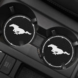 2PCS Ford Mustang Diamond Car Water Coaster Cup Mat