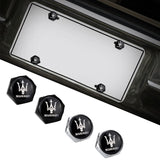 4pcs/set Maserati Logo Stainless Steel Car License Plate Bolts