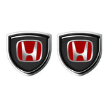 2pcs 39x39mm Honda Shield Metal Car Window Sticker Emblem Badge Decal