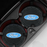 2pcs/set Ford Mustang Shelby RS ST Logo PVC Waterproof Car Water Coaster