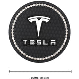 2PCS Tesla Diamond Car Water Coaster Cup Mat