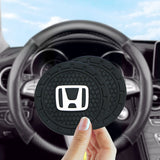 2pcs/set Honda Logo PVC Waterproof Car Water Coaster