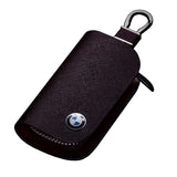 BMW Leather Car Logo Keychain Cover Case Key Bag