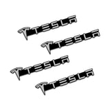 4pcs/set Tesla Metal Car Stereo Sticker Auto Audio Emblem Decal