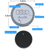 2pcs Audi RS S Line S4 S5 S6 S7 Logo Car Water Coasters 7-color LED Light Cup Mat Holder