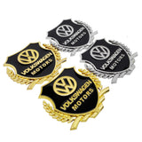 2PCS VW Metal Car Rear Sticker Shield Trunk Emblem Badge Decal