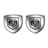 2pcs 39x39mm Dodge Shield Metal Car Window Sticker Emblem Badge Decal