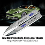2pcs Ford Logo Metal Car Side Fender Sticker Emblem Badge