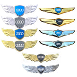 Audi Logo Metal Wings Car Front Hood Bonnet Center Sticker Emblem