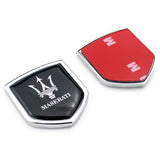 2PCS Maserati Metal Car Rear Sticker Shield Trunk Emblem Badge Decal