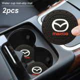 2pcs/set Mazda Logo PVC Waterproof Car Water Coaster