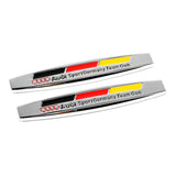 2pcs Audi RS Sline Motorsport Logo Metal Car Fender Side Badge Decal Rear Emblem Sticker
