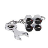 4pcs/set Nissan Nismo GTR Logo Car Air Valve Stem Cap Auto Tyre Valve Covers with Wrench