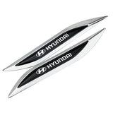2pcs Hyundai Logo Metal Car Sider Fender Sticker Emblem Badge