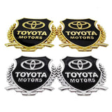 2PCS Toyota Metal Car Rear Sticker Shield Trunk Emblem Badge Decal