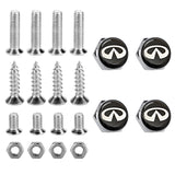4pcs/set Infiniti Logo Stainless Steel Car License Plate Bolts