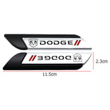 2pcs Dodge Metal Car Side Fender Sticker Emblem Badge Decal