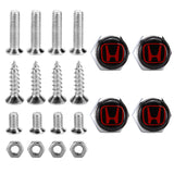 4pcs/set Honda Logo Stainless Steel Car License Plate Bolts