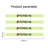 4pcs Porsche Luminous Car Door Bumper Strip Anti-collision Protection Sticker