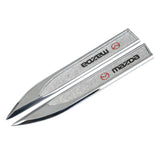 2pcs Mazda Logo Metal Car Side Fender Sticker Emblem Badge
