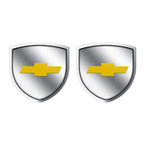2pcs 39x39mm Chevrolet Shield Metal Car Window Sticker Emblem Badge Decal