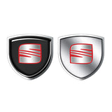2pcs 39x39mm SEAT Shield Metal Car Window Sticker Emblem Badge Decal