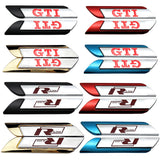2pcs Volkswagen GTI Rline Logo Metal Car Side Sticker Emblem Badge Decal Auto Body Decoration