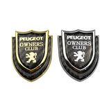Peugeot Shield Carbon Fiber Car Rear Sticker Window Emblem Badge Decal