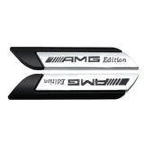 2pcs Mercedes Benz AMG Logo Metal Car Side Sticker Emblem Badge Decal Auto Body Decoration