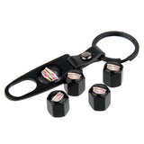4pcs/set Cadillac Car Air Valve Stem Cap Auto Tyre Valve Covers with Keychain