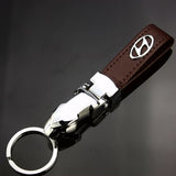 Hyundai Leopard PU Leather Car Keychain Key Ring Pendant