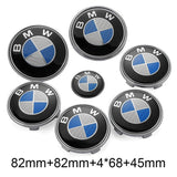 7PCS BMW 1 3 5 7 Series Car Front Hood Sticker Rear Emblem Badge Car Steering Wheel Sticker Wheel Center Hub Cap