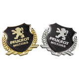 Peugeot Metal Carbon Fiber Car Rear Sticker Shield Trunk Emblem Badge Decal