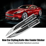 2pcs Mitsubishi Logo Metal Car Side Fender Emblem Stickers