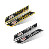 2pcs Cadillac Logo Car Fender Side Sticker Decal Emblem Badge