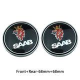68MM SAAB SCANIA Logo ABS Car Front Bonnet Emblem Badge Rear Sticker Decal